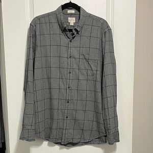 J. Crew Midweight Windowpane Flannel Shirt Sz Large
